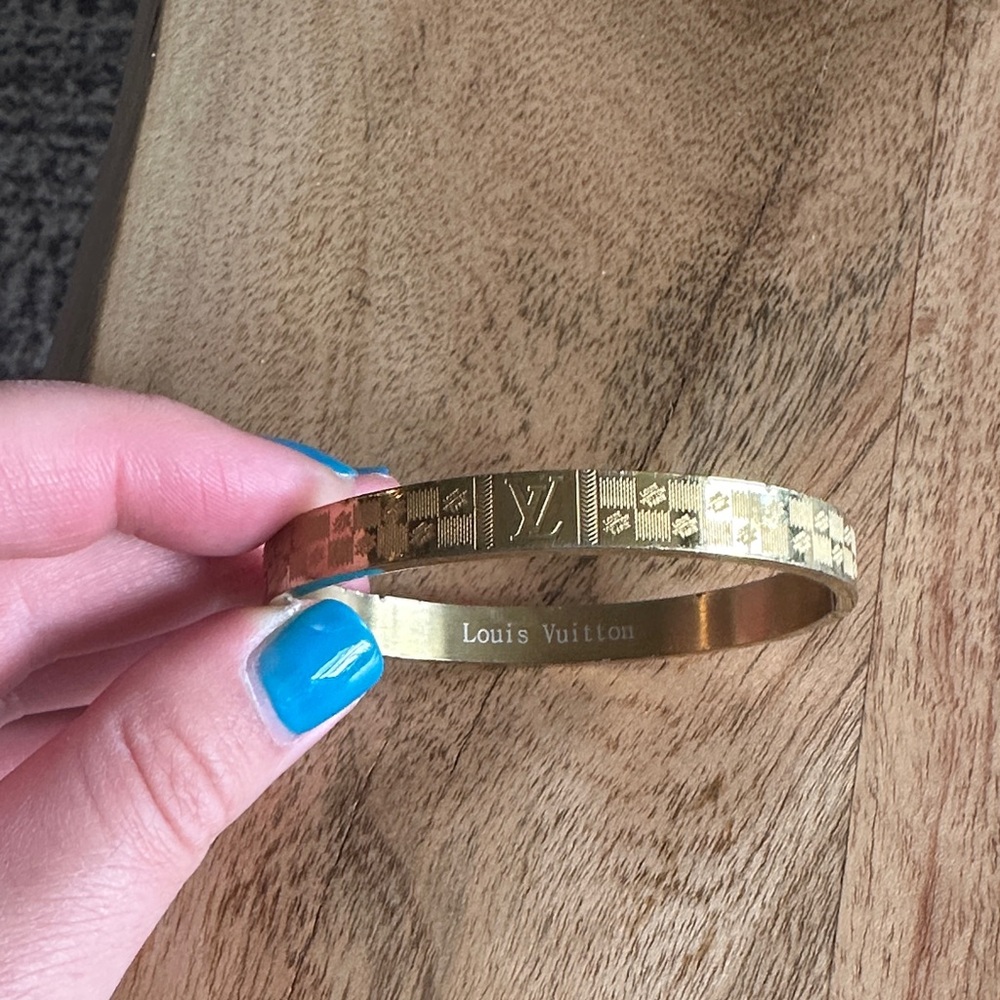 Louis Vuitton Gold Monogram Bangle